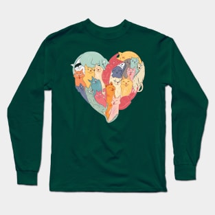 Heart Shaped Cats Long Sleeve T-Shirt